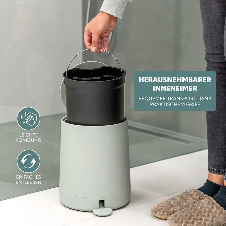 eluno Kosmetikeimer TESERO, Treteimer 4 Liter aus Kunststoff – Bild 6