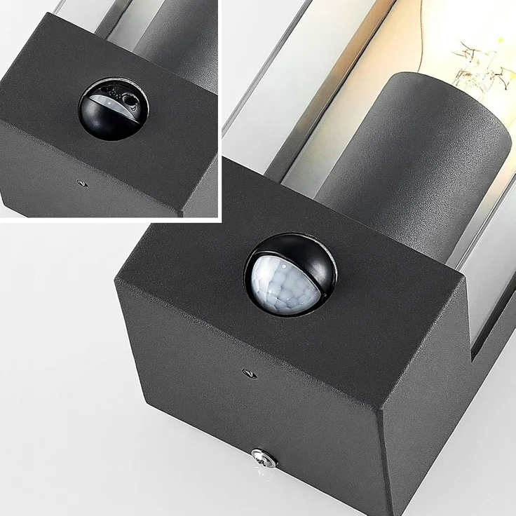 Lindby Außen-Wandleuchte Tilian, Edelstahl Alu IP44mit Bewegungsmelder, 1 x 15 W LED – Bild 8