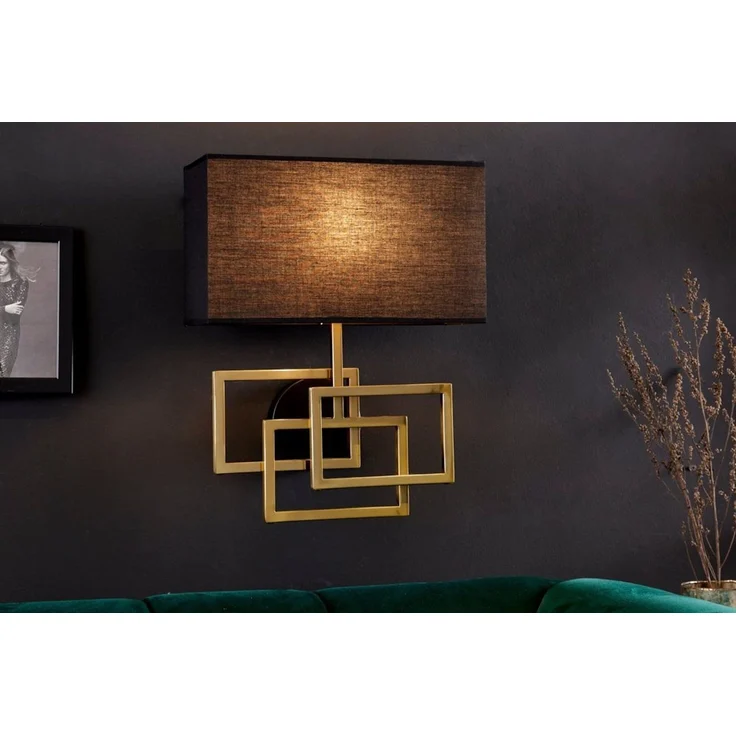 riess-ambiente Wandleuchte ATLANTIS 44cm schwarz / gold, ohne Leuchtmittel, Wohnzimmer · Stoff · Metall · innen · Modern Design – Bild 5