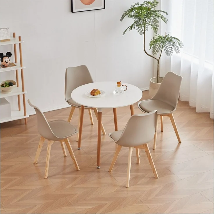GrandCA HOME Esszimmerstuhl 4er/6er Set Esszimmerstuhl, Moderner Gepolsterter Küchenstuhl (6 St), mit Beine aus Buchenholz, kaki – Bild 3