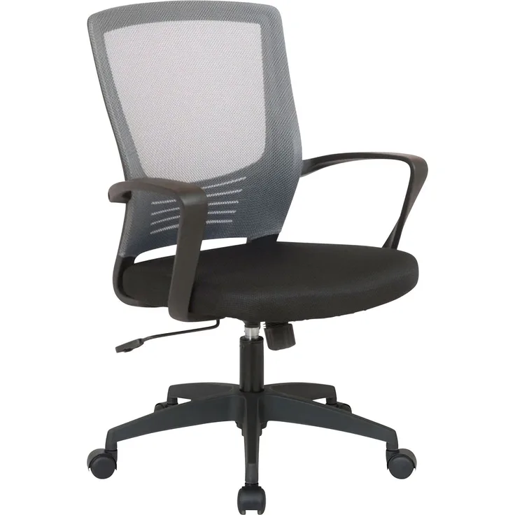 Bürostuhl Ergonomisch VAKO Schreibtischstuhl mit Netzbespannung Höhenverstellbarer Drehstuhl, Arbeitsstuhl mit Armlehne Computerstuhl 140 kg Grau