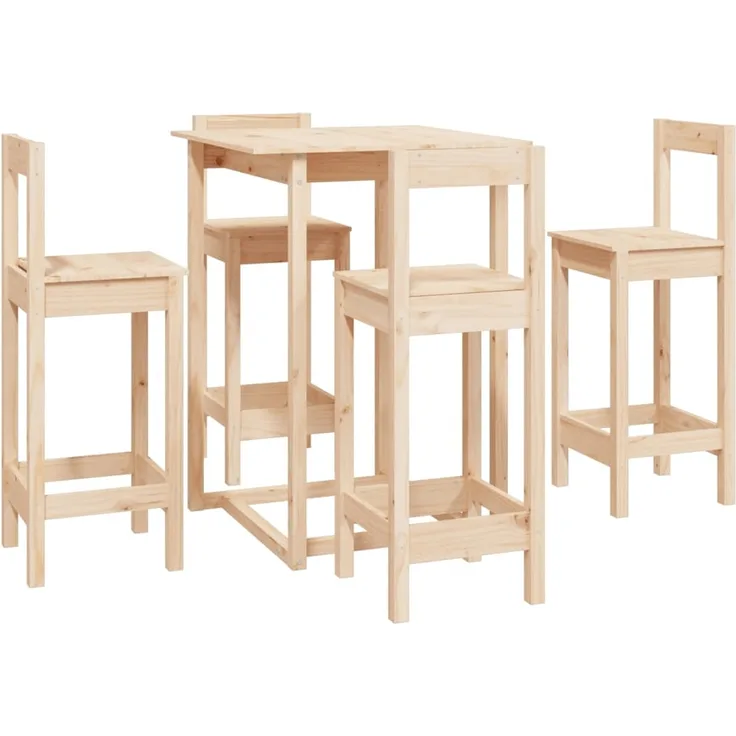 vidaXL 5-tlg. Bar-Set Massivholz Kiefer 3124742