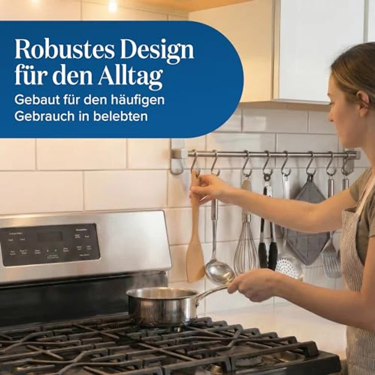 JOEJI’S KITCHEN Hakenleiste Hakenleiste Küchenstange - Starker Selbstklebend 3M Ohne Bohren – Bild 9
