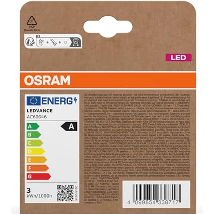 OSRAM LED Kerze Filament E14, 2,2W 827, 3er-Pack, EEK A – Bild 5