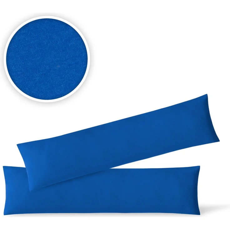 Jersey Kissenbezug, 2er Set, Baumwolle, Royalblau, 40x145 cm – Bild 2