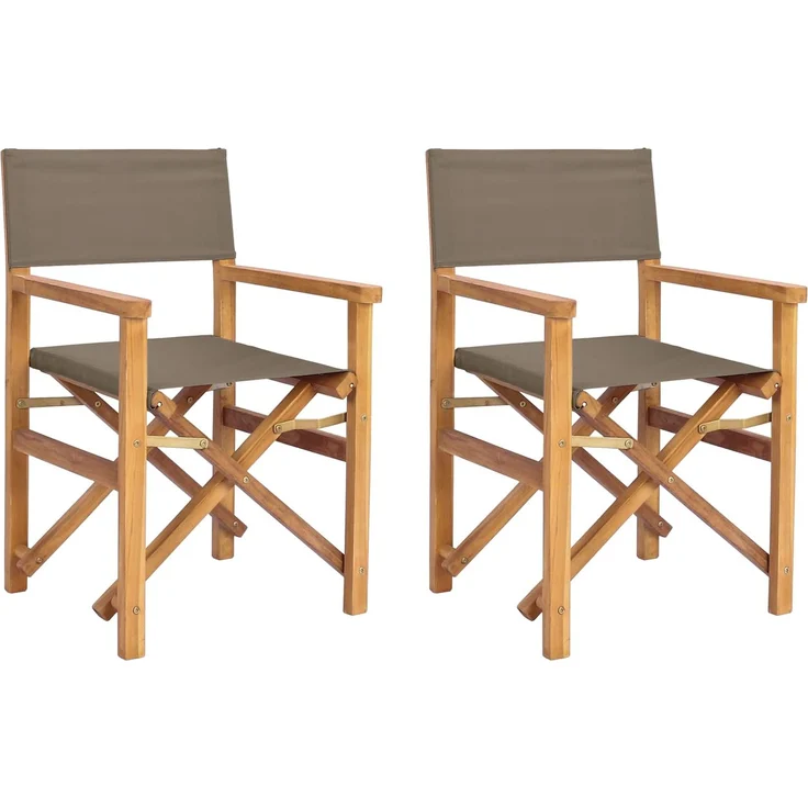 vidaXL Regiestuhl 100% Polyester mit solidem Teak 42032678 – Bild 2