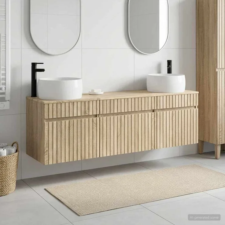 vidaXL Badezimmerschrank-Set 3 stk. Sonoma-Eiche 157 x 44,5 x 80 cm 3405769