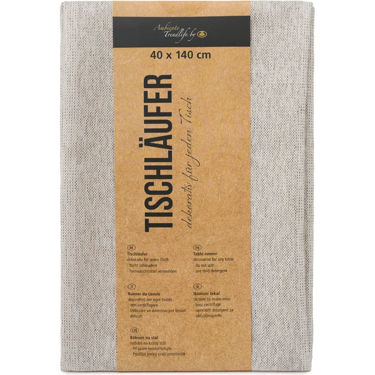 GÖZZE Tischläufer CAPRIO stein LB 140x40 cm grau Tischdecke Tischband – Bild 3