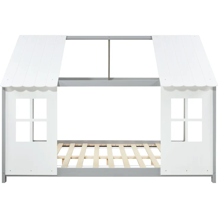 Halboffenes Kinderbett Tostedt 140x200cm Grau/Weiß [en. casa] – Bild 5