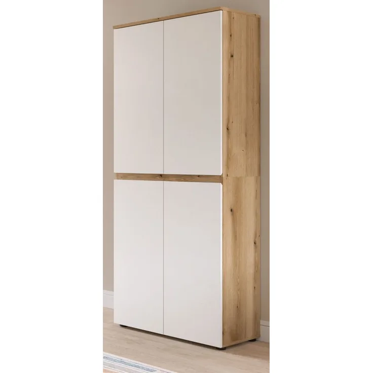 Mehrzweckschrank Assino in weiß und Eiche 70x175 cm