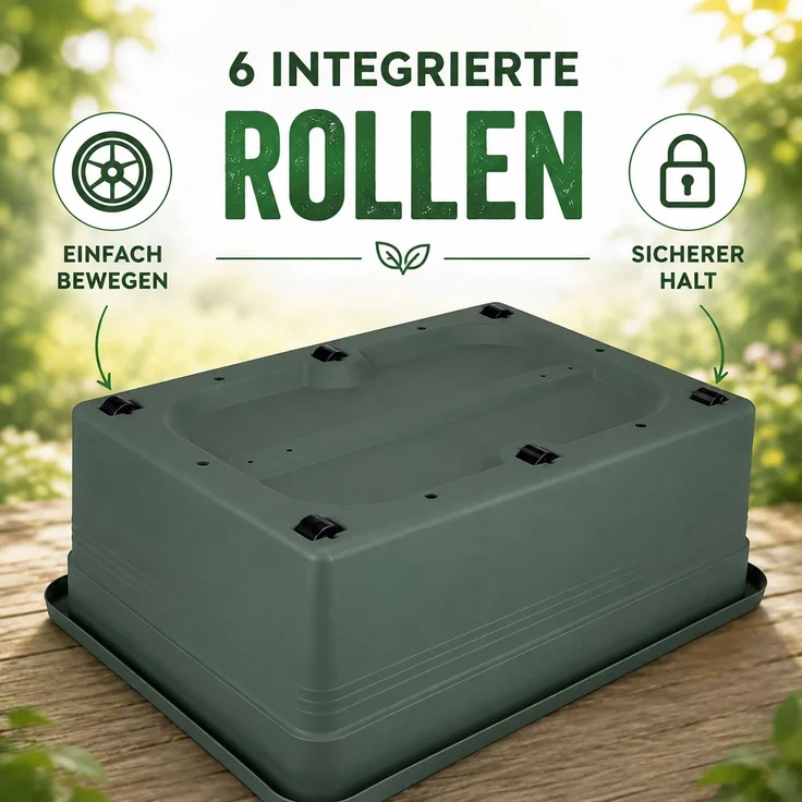 5X Elho Green Basics Beweglicher Garten - Gemüsegarten - Übertopf - Laubgrün - Draußen - L 76.7 x W 57.9 x H 29 cm – Bild 4