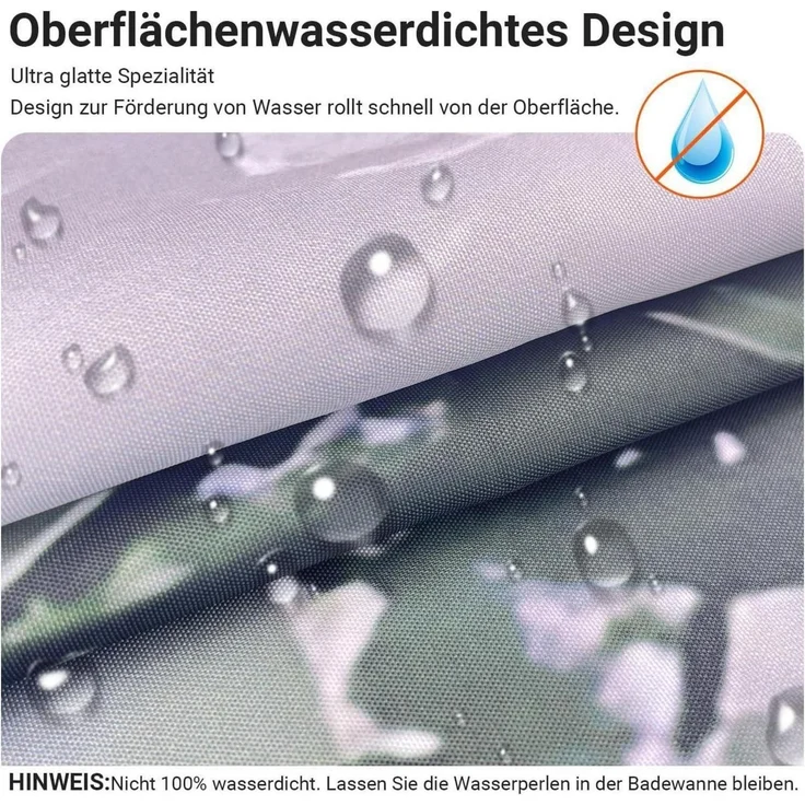 Duschvorhang Wald Antischimmel Textil 240x200cm 16 Ösen Polyester Badevorhängen – Bild 2