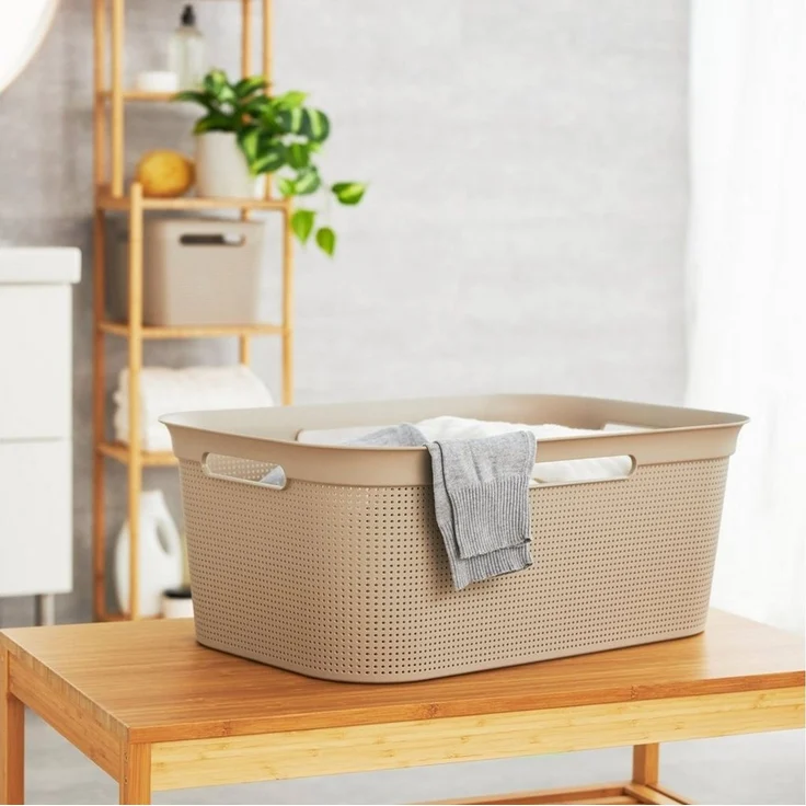 ROTHO Wäschekorb Brisen 4er-Set Wäschekorb 40l (Wäschekorbset, 4er-Set), Luftzirkulation innerhalb der Wäschebox – Bild 2