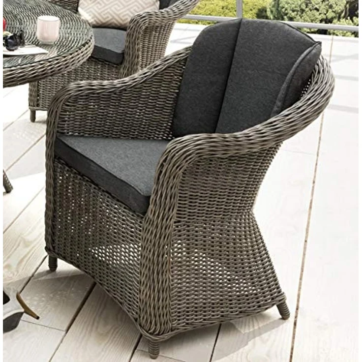 Destiny Garten-Essgruppe MALAGA LUNA, (13-tlg, 4x Sessel, 1x Tisch, inkl. Auflagen), Aluminium, Polyrattan – Bild 2