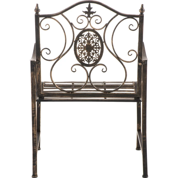 2er Set Gartenstühle AUSTIN - Metall Bronze 62x53x94 cm | Gartenstuhl Metall Terrassenstuhl Antik Verzierung Stühle Garten Balkon – Bild 6