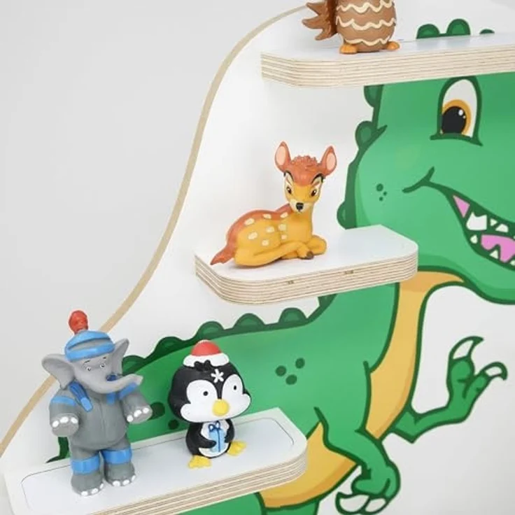 stadtecken Kinder Regal für Musikbox I Geeignet für die Toniebox und ca. 50 Tonies I Perfekte Aufbewahrung für Kinderzimmer I zum Aufstellen oder Aufhängen (T-Rex, Groß) – Bild 2