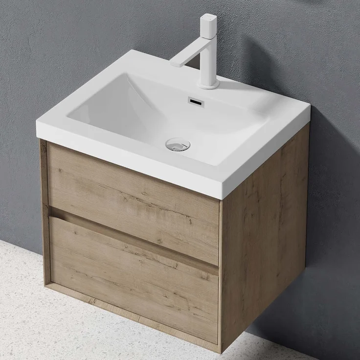 doporro Badmöbel-Set Badmöbel Set Badezimmermöbel Badezimmer Mineraguss Waschbecken Rimo – Bild 2