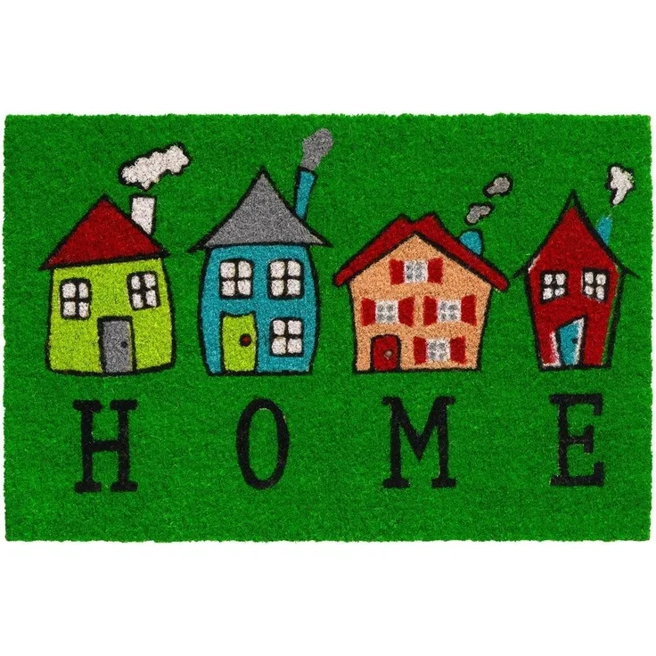 matches21 HOME & HOBBY Fußmatte Kokosmatte Häuser Home Spruch als aussen Sauberlaufmatte, rechteckig, Höhe: 15 mm, Rutschfeste Kokos-Türmatte als Outdoor Schmutzfangmatte 40x60 cm