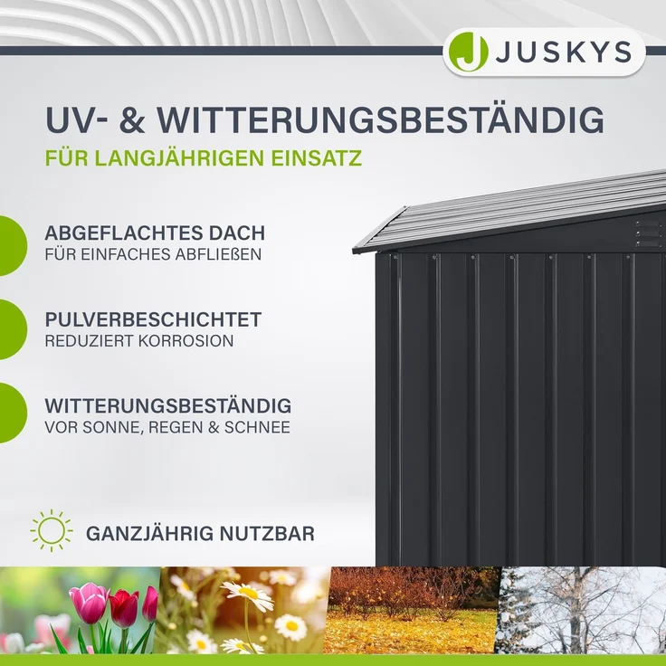 Juskys 3er Mülltonnenbox Namur 3 x 120 Liter Tonnen - 2 m² - 2 große Türen - Metall Mülltonnenverkleidung Müllbox Müllhaus Aufbewahrungsbox – Bild 7