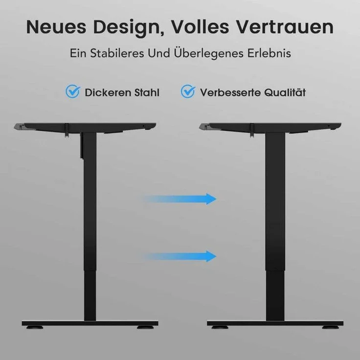 HOMAVO höhenverstellbares Tischgestell, geeignet für Tischplatten mit einer Breite von 50–70 cm, schwarz, Höhen-Speicherfunktion – Bild 7