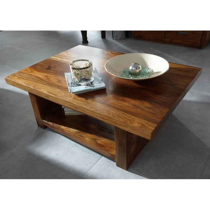 Couchtisch Sheesham 120x85x43 walnuss lackiert DUKE #119 – Bild 2