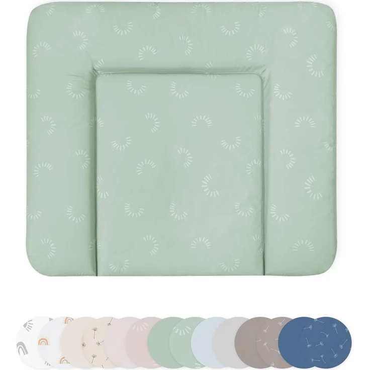 Ehrenkind® Abwaschbare Wickelauflage - Hygienisch, Sicher und Vielseitig in Jade Gemustert | Wickelauflage 72x85 | Wickelunterlage | Wickeltischauflage abwaschbar