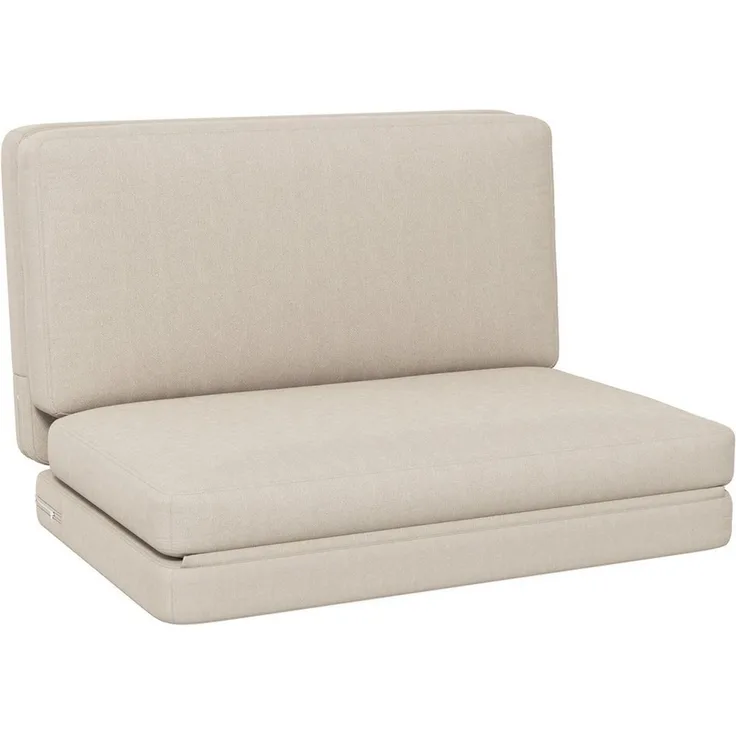 HOMCOM Sitzkissen 3-in-1 Klappbar Schlafsofa mit Samtoptik, für Schlafzimmer, Wohnzimmer, Beige