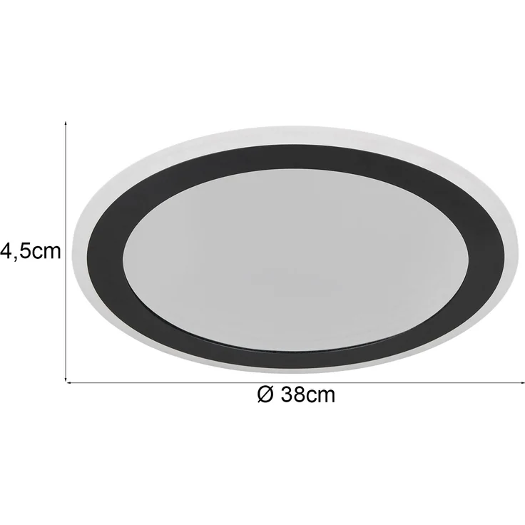 Reality LED Deckenleuchte Glace 21,5W schwarz Metall warmweiß-kaltweiß – Bild 3