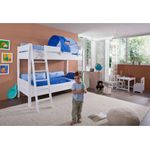Relita Etagenbett Stefan Buche massiv weiß lackiert mit Tunnel blau/delfin