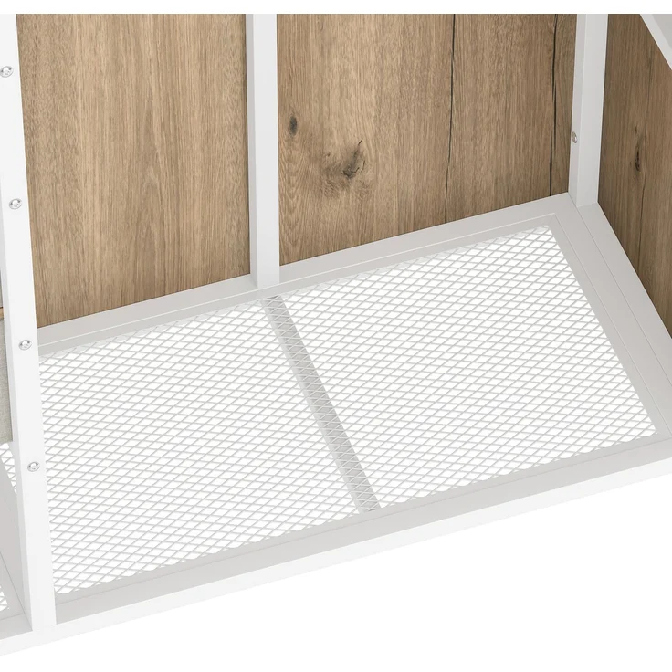 Hochbett 140×200 cm aus Metall und MDF mit LED-Beleuchtung und Stauraum, schwarz – Bild 9