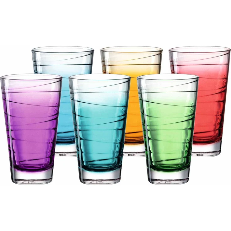 Leonardo 'Vario Struttura' Trinkglas, Kalk-Natron Glas, 280 ml, 6x Trinkglas, Mehrfarbig – Bild 1