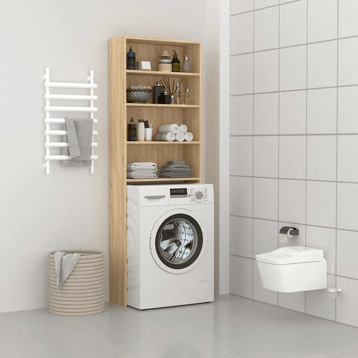 vidaXL Waschmaschinenschrank Sonoma-Eiche 64x24x190 cm 808407