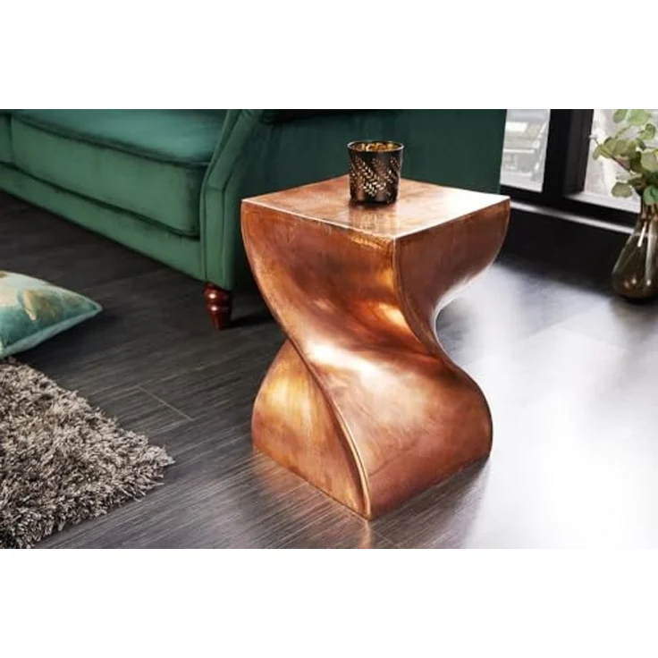 riess-ambiente Beistelltisch TWIST 30cm kupfer geflammt, Hocker · Metall · Modern Design · poliert – Bild 4