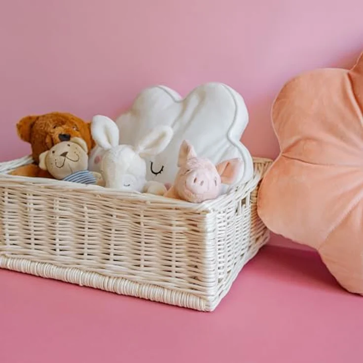 Creative Home Holzkiste Weidenkorb Aufbewahrungskorb, Handgeflochten, Haltbar (1 St), Korb Geflochten Naturkorb mit Griffen Aufbewahrung – Bild 3