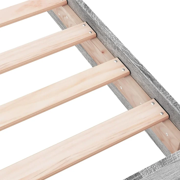 vidaXL Bettgestell Grau Sonoma 120x200 cm Holzwerkstoff 842033 – Bild 7
