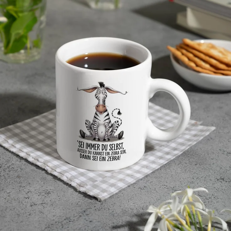 speecheese Tasse Sei immer du selbst ausser kannst ein Zebra sein dann Kaffeebecher – Bild 8