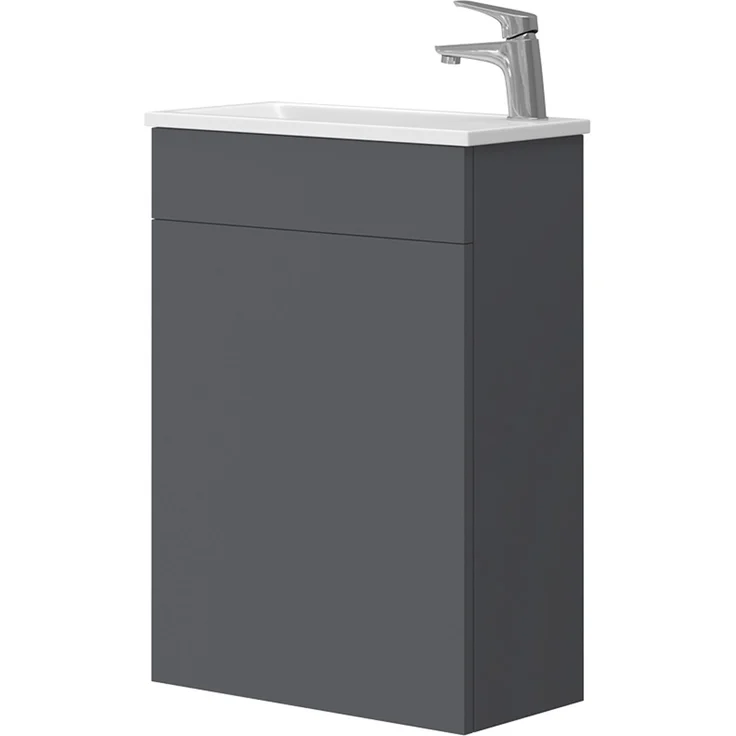 Küchenunterschrank R-Line Goldkraft Eiche/Weiß 50 cm Arbeitsplatte Marmor Vicco – Bild 1