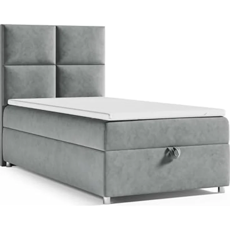 Best for Home Boxspringbett K2 SINGLE mit Bettkasten (Grau 100x200) – Bild 2