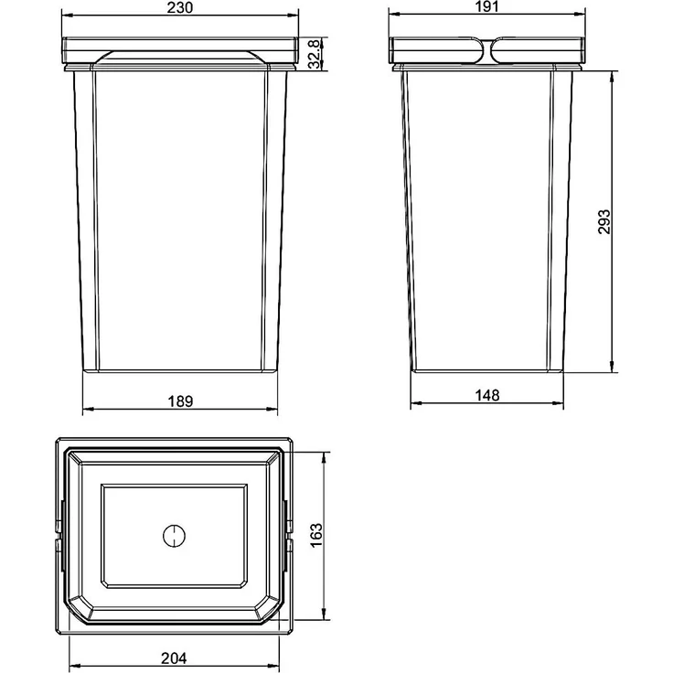 Ersatzeimer 10 Liter anthrazit für COX BASE System / Eimer / Abfalleimer / Mülleimer / Zubehör – Bild 2