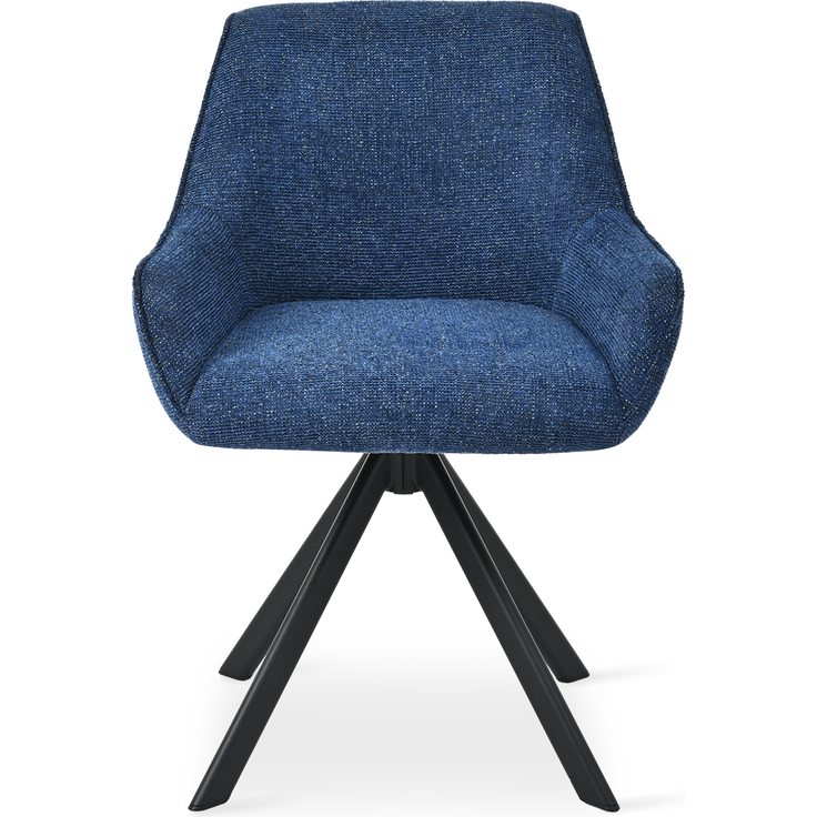 GOEURVANT 1178 Esszimmerstühle 2er-Set mit Armlehnen, 360° Drehbar, Chenille - Blau – Bild 8