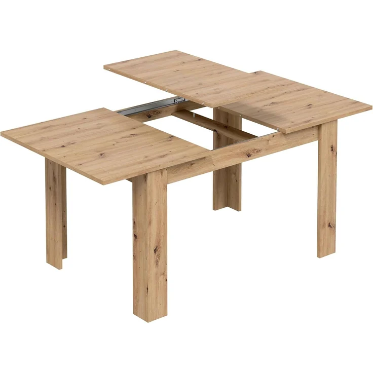 Habitdesign, ausziehbarer Esstisch, Wohnzimmer- oder Küchentisch, mit Platz für sechs Personen, Ausführung in Eiche Nodi, Maße: 140–190 x 78 x 90 cm (B x H x T), Modell Kendra – Bild 4