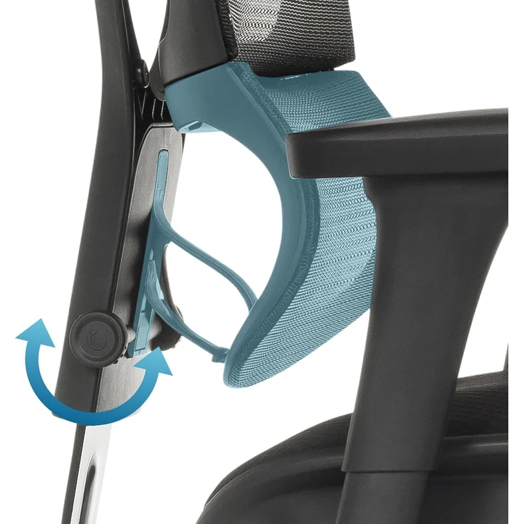 hjh OFFICE Bürostuhl ergonomisch ERGOHUMAN Slim ECO F GEN2 Originales Design, Bürosessel mit Flexibler Lendenwirbelstütze, gepolsterte Sitzfläche, Schwarz – Bild 7