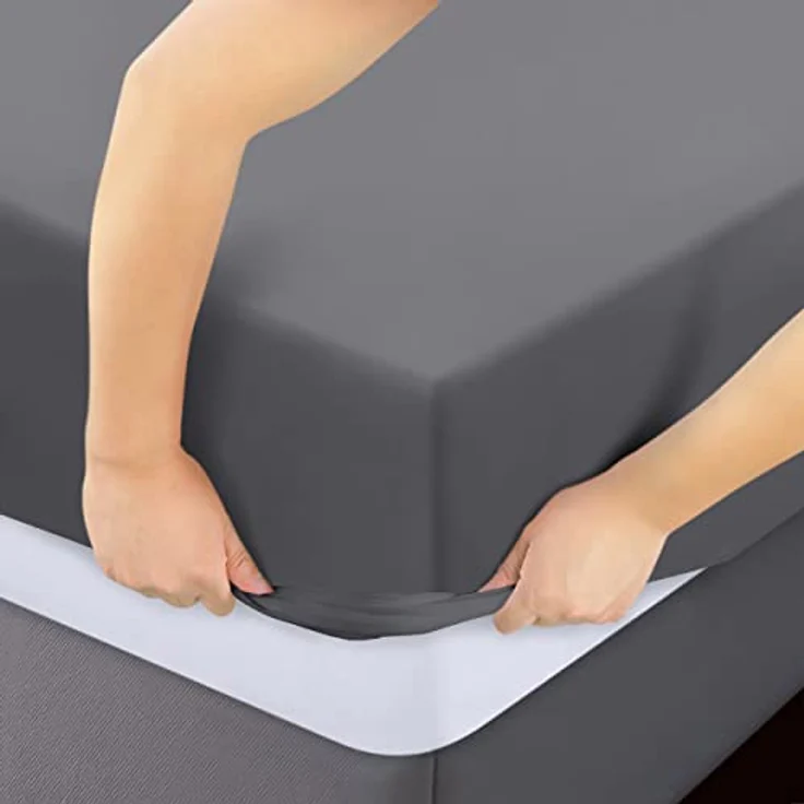 Utopia Bedding Spannbettlaken für Queensize-Betten – Großpackung mit 6 Bettlaken – weiche gebürstete Mikrofaser – Tiefe Taschen – schrumpffrei und lichtbeständig – pflegeleicht (grau) – Bild 5