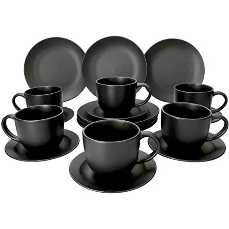 MamboCat Kaffeeservice 18-tlg. Kaffeeservice Londen Lampart Nero Schwarz – Bild 2