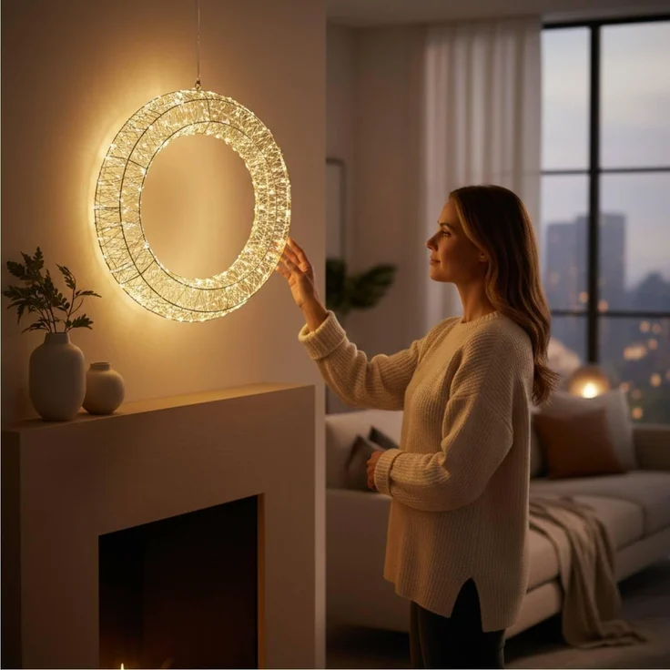 Hochwertiger 960 LED Kranz aus Metall Ø 38 cm. Dimmbar mit Timer, Fernbedienung – Bild 4