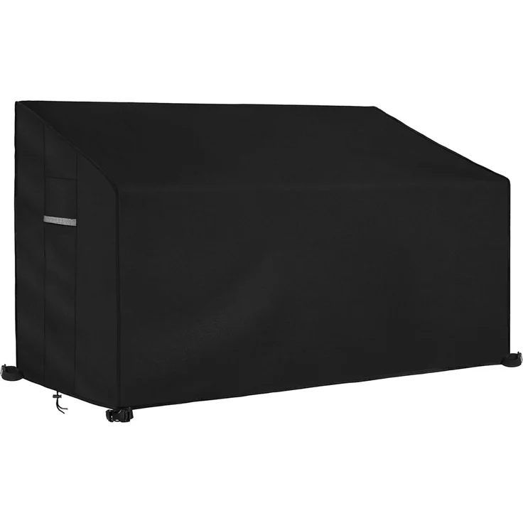 Dokon 3 Sitzer Gartenbank Abdeckung mit Belüftungsöffnungen, Wasserdicht Winddicht UV-Beständiges Schwerlast 600D Oxford Gewebe Schutzhülle für Gartenbank, Gartensofa (163 x 66 x 63/89cm) - Schwarz – Bild 1