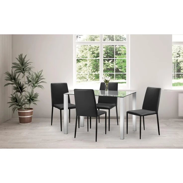 Julian Bowen Jazz Esszimmerstühle, stapelbar, Schwarz, 4 Stück – Bild 2