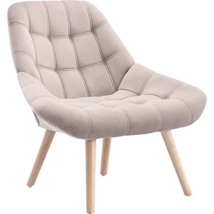 Vente-unique - LUOSTO - Sessel mit gerader Rückenlehne - Holz, Platte - Holz - Beige - 87 x 79 x 83 cm