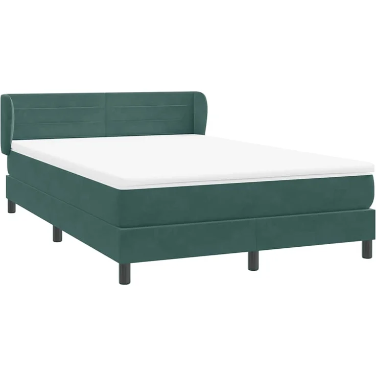 vidaXL Boxspringbett mit Matratze Dunkelgrün 160x220 cm Samt 3317658 – Bild 3