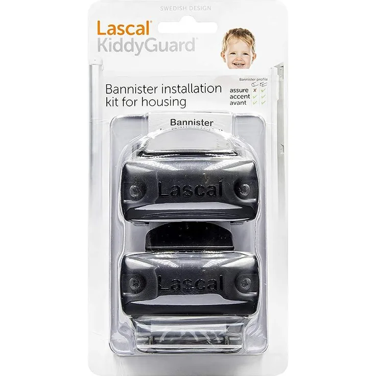 Lascal Rohrhalterungen für alle KiddyGuard Schwarz 2er Set Rollerseite 12-p